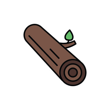 recommend clip art: Log icon. filled outline icon