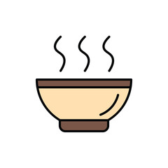 Soup bowl icon. filled outline icon