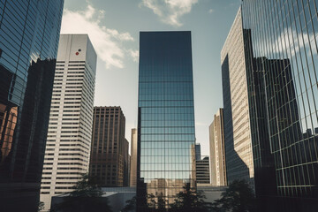 Fototapeta premium Large and majestic skyscrapers city skyline