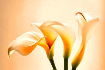 Artistic shot of calla lily flower, Creamsicle Orange Color beautiful flowers background