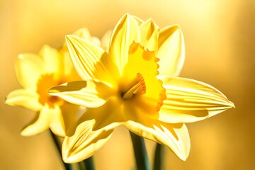 Artistic shot of daffodil flower, Canary Yellow Color beautiful flowers background