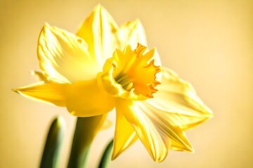 Artistic shot of daffodil flower, Lemon Zest Color beautiful flowers background