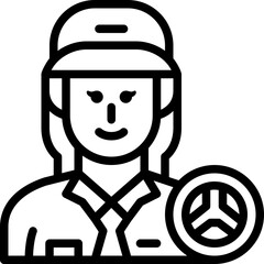 woman driver line icon