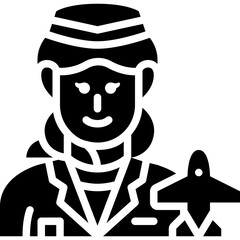 air hostess solid icon