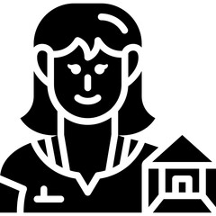 female interior designer solid icon