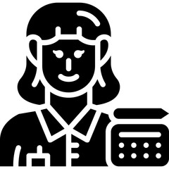 woman graphic designer solid icon