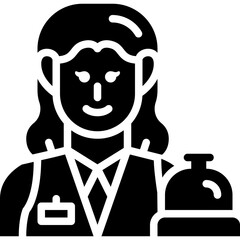 woman receptionist solid icon