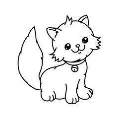 Cute Cat Vector Illustration line art design for your design