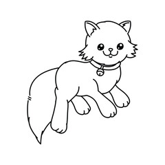 Cute Cat Vector Illustration line art design for your design