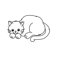 Cute Cat Vector Illustration line art design for your design