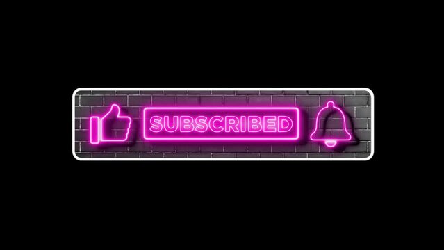 Youtube Subscribe Button Neon Pink