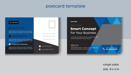 Modern corporate business marketing  postcard template, Creative business EDDM postcard design
