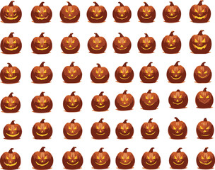 halloween pumpkin set icon
