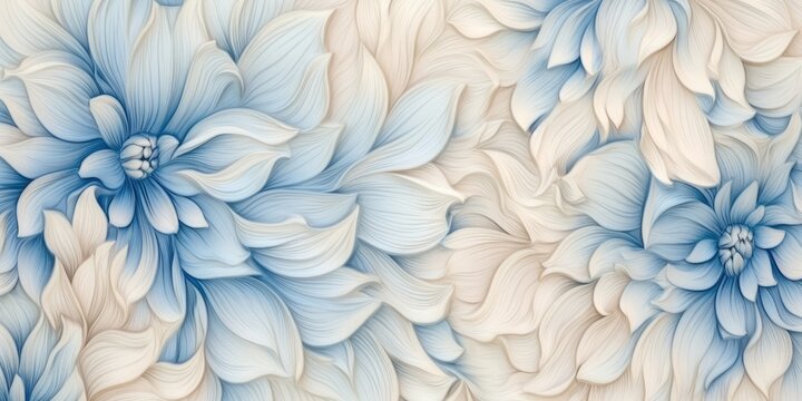 Beautiful abstract beige blue off-white pencil drawing floral design background. beautiful Generative AI AIG32 © Summit Art Creations