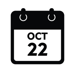 calender icon, 22 october icon with white background