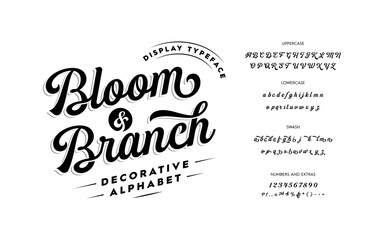 Graceful Lettering Meets Dynamic Design in 'Bloom and Branch': Explore Our Elegant Script Font.