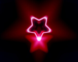 Obraz premium abstract glowing neon star lighting lines pink on dark background. star illustration on night. vector eps 10