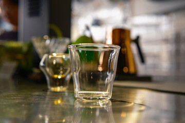 glass of water on table