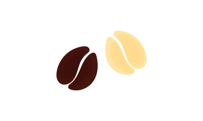 illustration of brown and white coffee beans with simple design