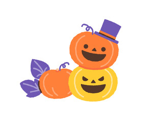 かわいいハロウィン・かぼちゃのイラスト素材
