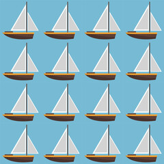 seamless pattern with sailing ships