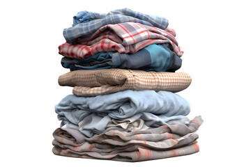 Stack of Cloth Folded isolated on transparent background.