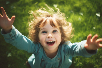 Happy child smile in the park