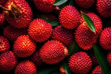 Bunch of ripe lychees 