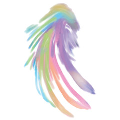 Pastel color feather watercolor vector illustration