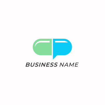 design logo capsule and bubble talk