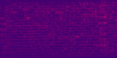 Old Dark, Purple And Pink Brick Wall Texture. Strong Brickwork Seamless. Shabby Building Facade. Perfect Stonework Backdrop.