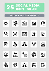 Social Media Glyph Icon Style Design 