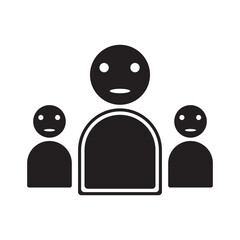 people icon, vector illustration, linear pictogram isolated on a white background EPS