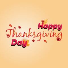 Happy Thanksgiving Inspirational happy fall, autumn beautiful handwritten quote, gift tag, lettering message. Hand drawn autumn, November phrase