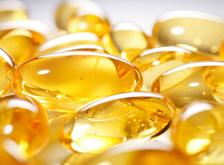 Fish oil capsules on background. Omega 3. Health care concept