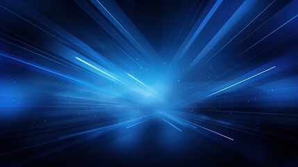 bright blue starburst with glowing rays illuminates a dark blue starry background