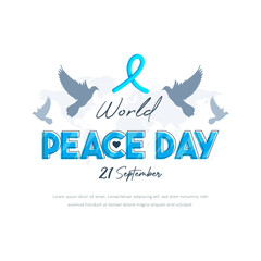 world peace day - 21 september. peace day celebration with abstract dove design ornament