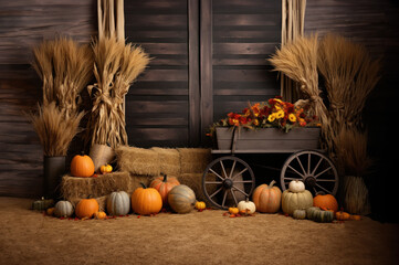 Harvest Themed Photo Booth Backdrop created with Generative AI technology
