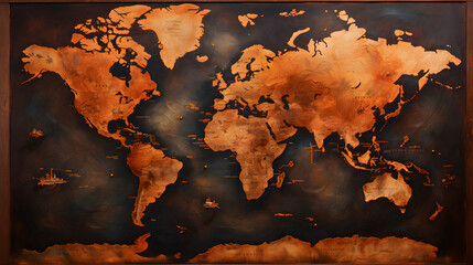 old world map on paper - obrazy, fototapety, plakaty