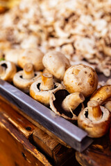 mushrooms on the grill on the fest