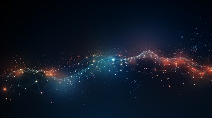 Abstract technology particles mesh background, copy space, 16:9