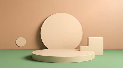 green and white podium background