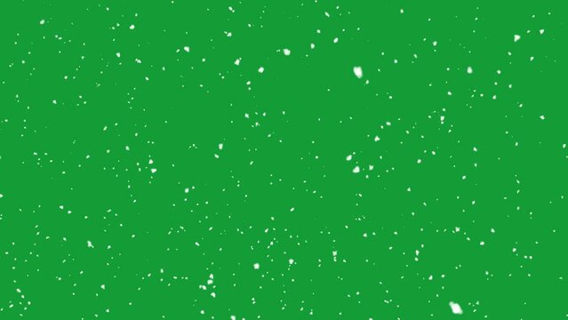 Snow falling on green screen background