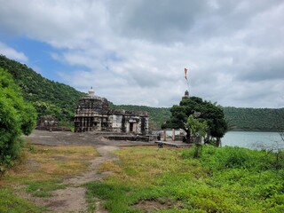 Lonar Lake, also known as Lonar crater, is a notified National Geo-heritage Monument,[2][3][4] saline, soda lake, located at Lonar in Buldhana district, Maharashtra, India. Lonar Lake is an astrobleme
