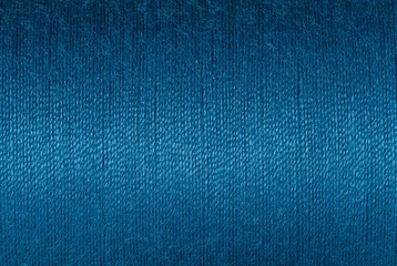 Fotobehang Abstract fabric texture background, close up picture of purssian blue color thread, macro image of textile surface, wallpaper template for banner, website, poster, backdrop. © c_atta