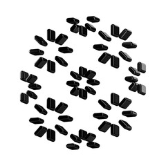 This is a beautifully designed 3D abstract icon with a beautiful metallic texture.