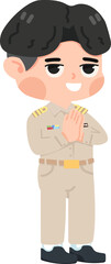 Thai teacher man in uniform cartoon
