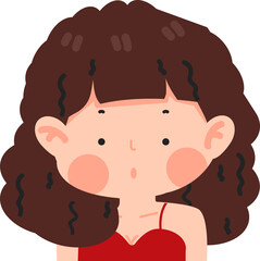 Cute cartoon girl face vector