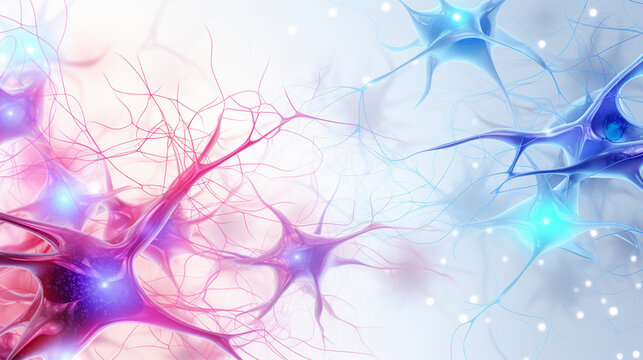 Biopsychology Sensory, Relay and Motor Neurons neurons cell on white background