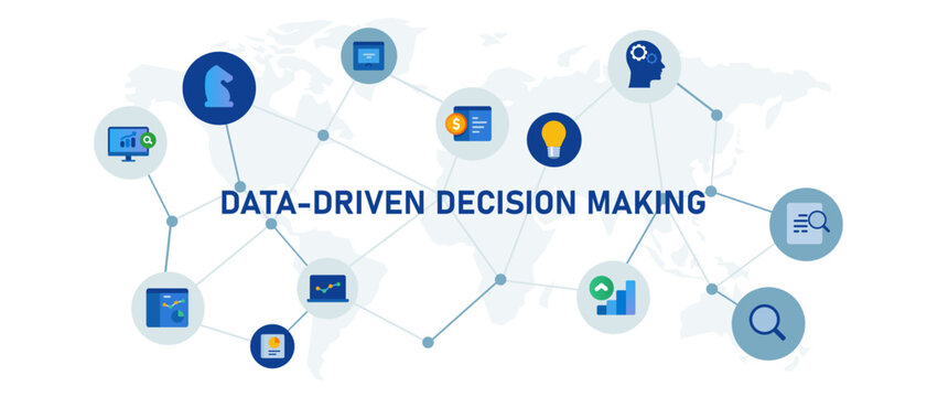 data driven decision making strategy analysis statistics information business benchmarking finance infographic company visualization